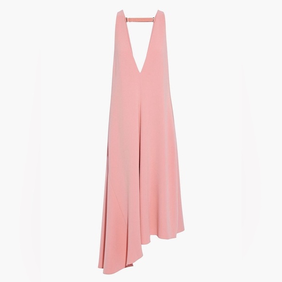 Tibi V Draped Midi Dress Size 0 Pink Haze Crepe Jumper Asymmetric Guest Designer - Picture 8 of 16